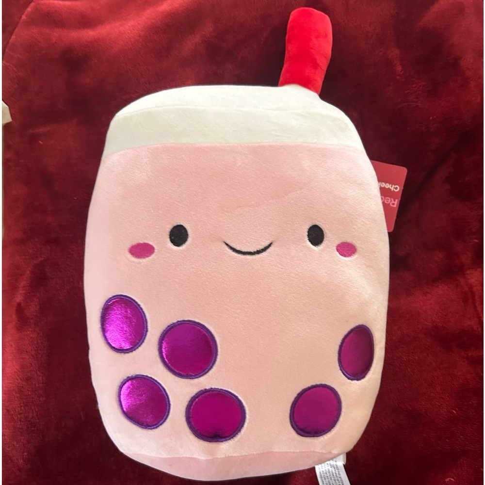 BNWT! Brand is Red & Pink cuddly bubble tea with straw sooooo cute!